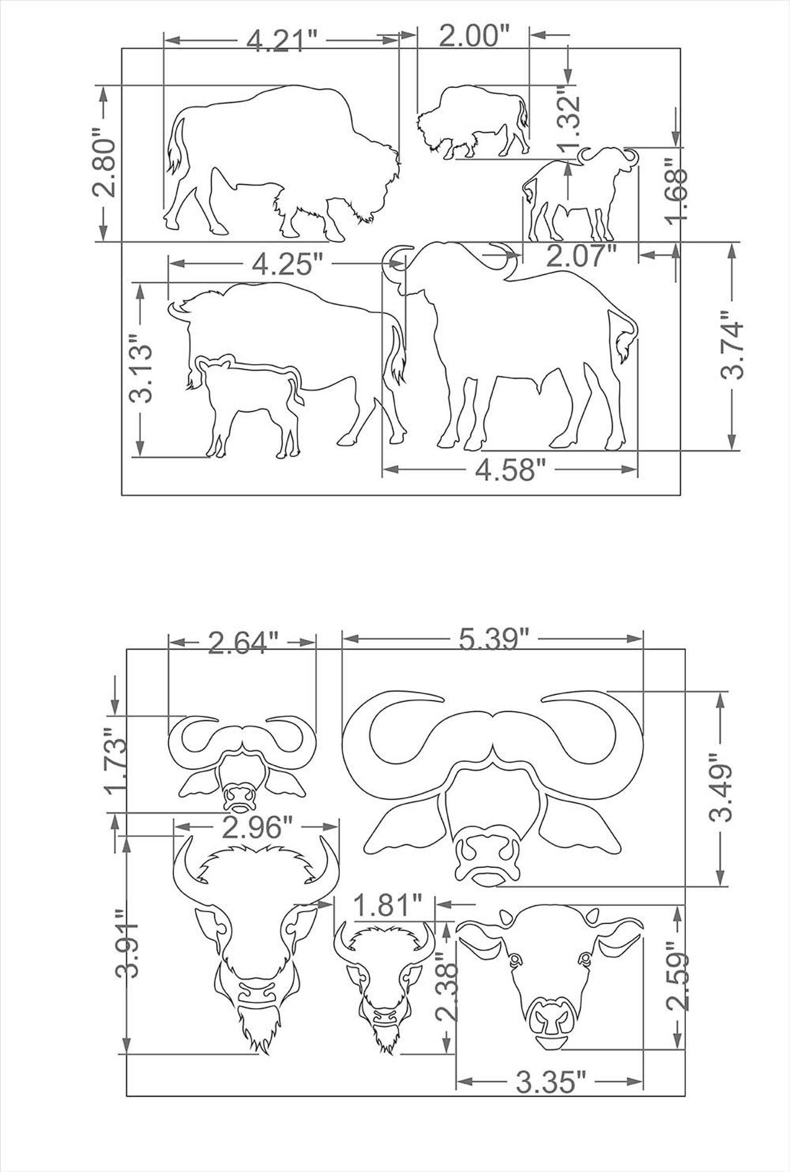 Buffalo/bison 2 Piece Set 8 X 10 Stencils 14 - Etsy