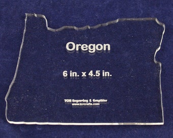 State of Oregon 6" x 4.5" ~ 1/4" Quilt Template- Acrylic - Long Arm/Hand Sew