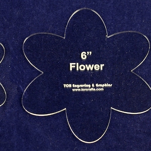 Flower Set - 3 Pieces- 4", 5", 6" - Clear Acrylic Templates