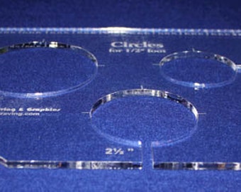Mini-Circle Quilt Template With Ruler - 4 Hole Design, 1/4" Thick For Long Arm & 1/4" Foot