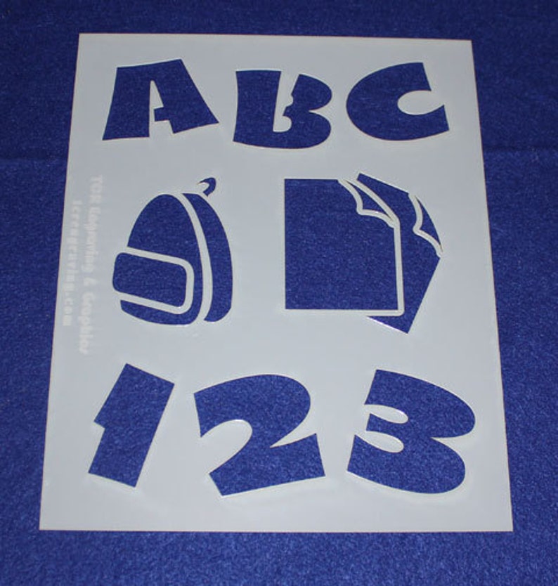 Back to School 2 Piece Stencil Set 8 X 10 Etsy
