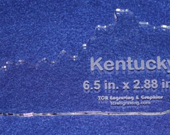 State of Kentucky  6.5" x 2.88" ~ 1/4" Quilt Template- Acrylic - Long Arm/Hand Sew