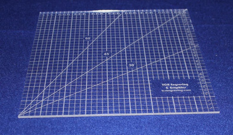 9 Square Ruler. Acrylic 1/8 thick. Quilting/Sewing/Embroidery image 2
