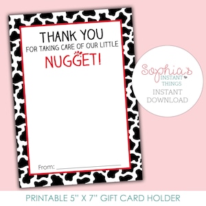DRUCKBAR Küken Fil Ein Geschenkkartenhalter, Geschenk für Lehrerin, Kindertagesstätte Lehrer, Mamas Tag, Vorschule, Little Nugget INSTANT DOWNLOAD