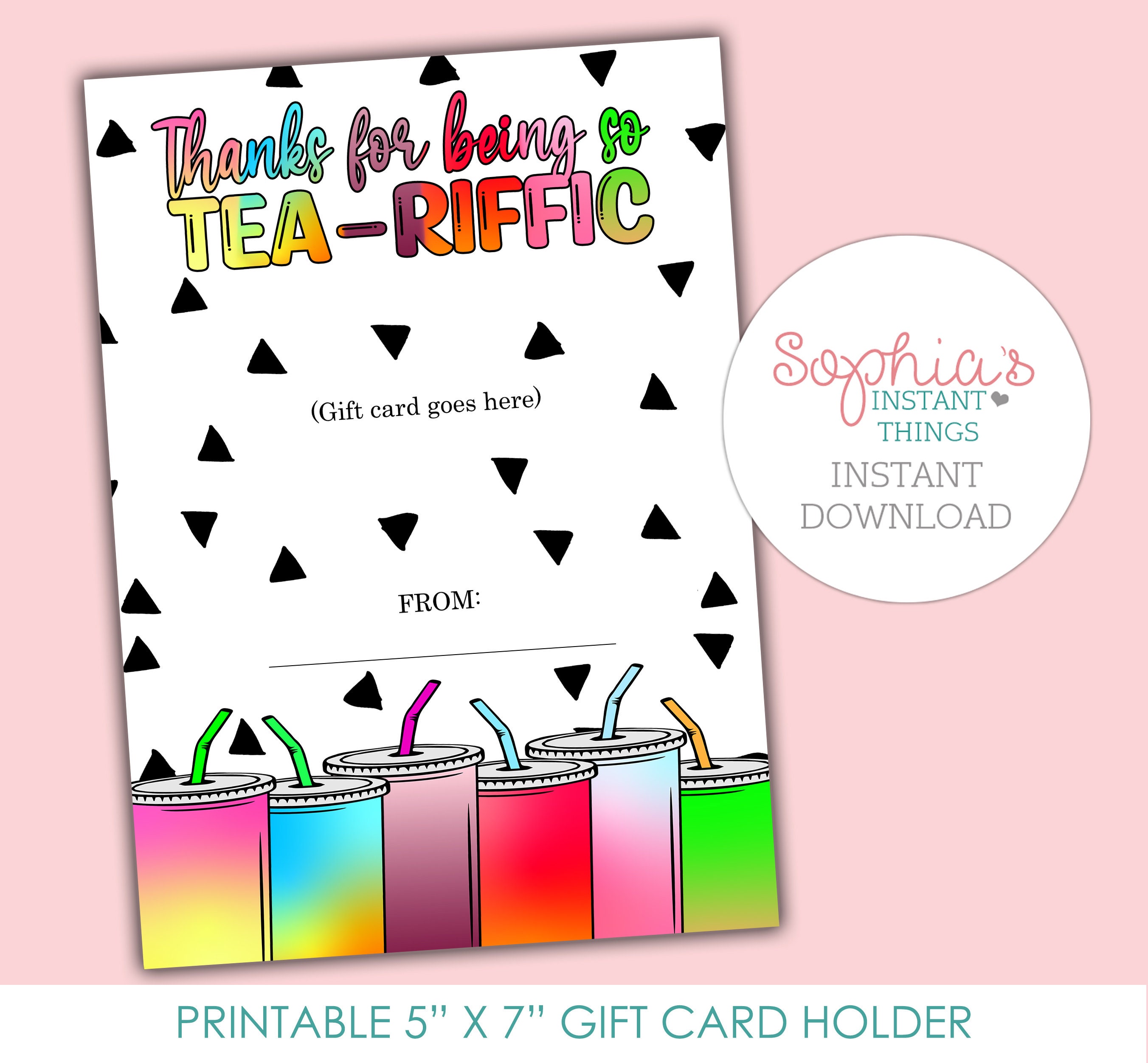 PRINTABLE Loaded Tea Gift Card Holder, Thanks for Being so Teariffic