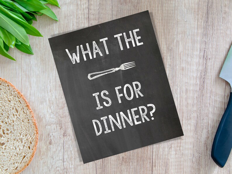 2 Prints What the fork is for dinner Todays Menu eat it or go Etsy