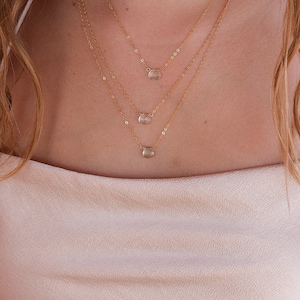 Green Amethyst Gemstone Necklace:16,18 or 20”/14k Gold Filled