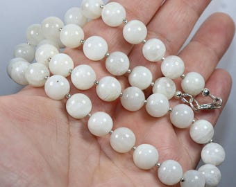 Moonstone | necklace with silver 925 --- length: about 46 cm / 18.11 inches