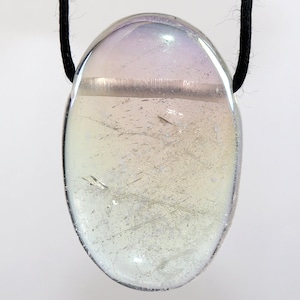 Angel aura | necklace with cord or silver 925 --- stone size: 40 x 25 mm / 1.57 x 0.98 inches