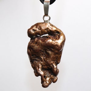 cobre | Collar con cinta o plata 925 --- Tamaño de la piedra: 34 x 20 mm
