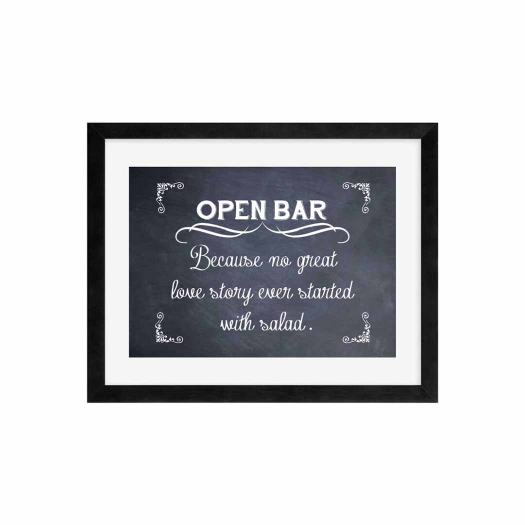 Open Bar Wedding Sign Funny Wedding Sign Wedding Decor Etsy