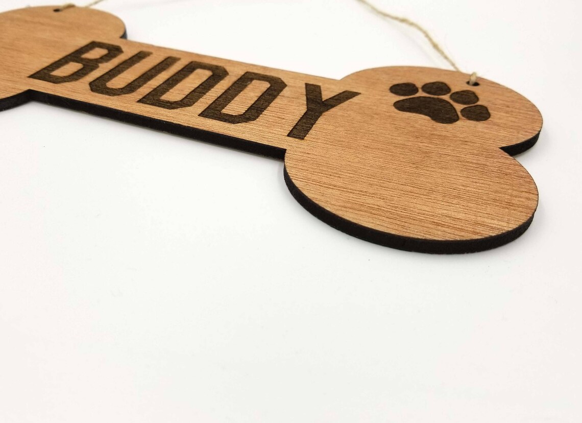 Personalized Dog Bone Dog House Wooden Sign Decor Custom Name Etsy