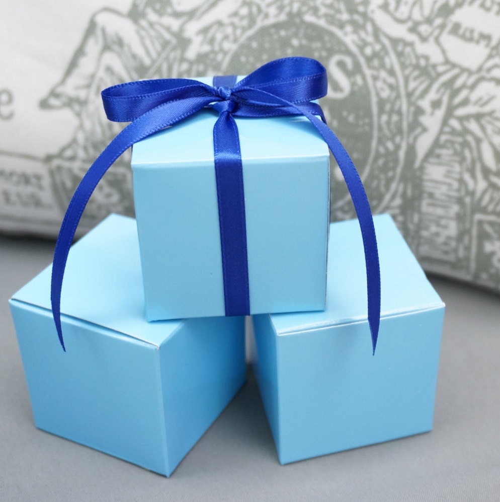 10 Light Blue Favor Boxes Jewelry Gift Boxes Gift Wrap Baby Etsy