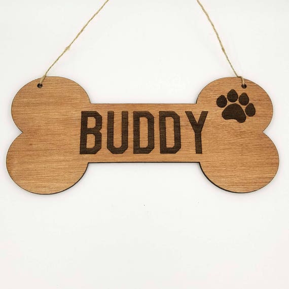 Personalized Dog Bone Dog House Wooden Sign Decor Custom Name Etsy