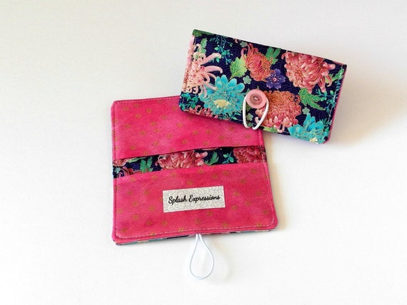 Fabric Cover Checkbook Holder Checkbook Cover Pink Blue Checkbook Wallet Cute Check Book Extra Pocket Duplicate Copy Cash Envelope