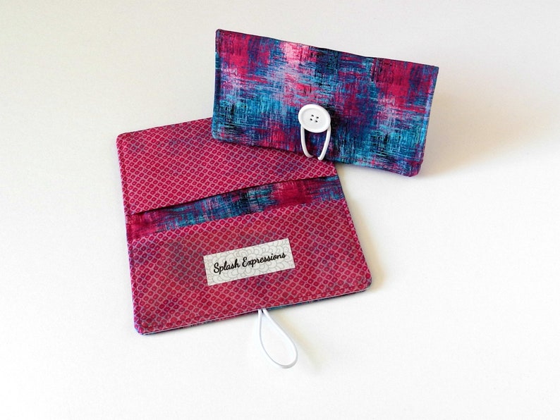 Fabric Cover Checkbook Holder Checkbook Cover Pink Blue Checkbook Wallet Cute Check Book Extra Pocket Duplicate Copy Cash Envelope