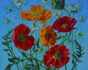 Bouquet with Red Poppies