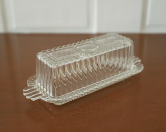 Vintage MCM Clear Glass Butter Keeper
