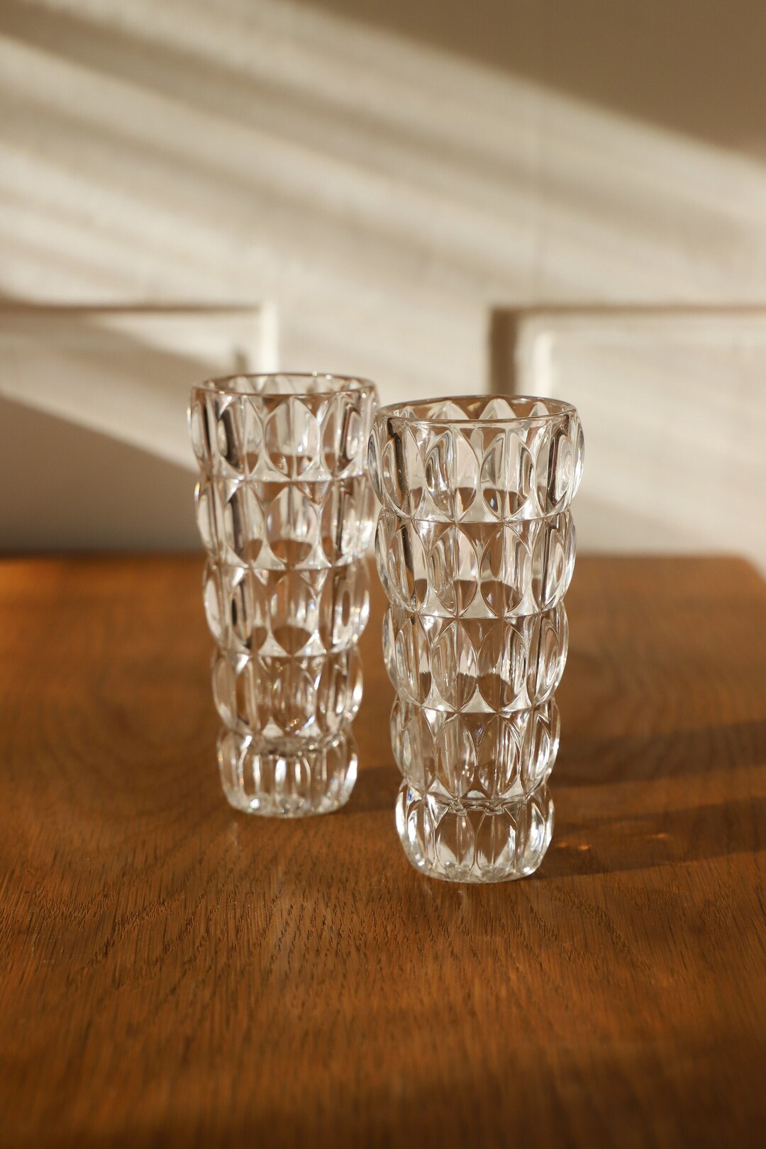 Vintage Cut Glass Bud Vases Fostoria Brand in Grace Pattern Etsy