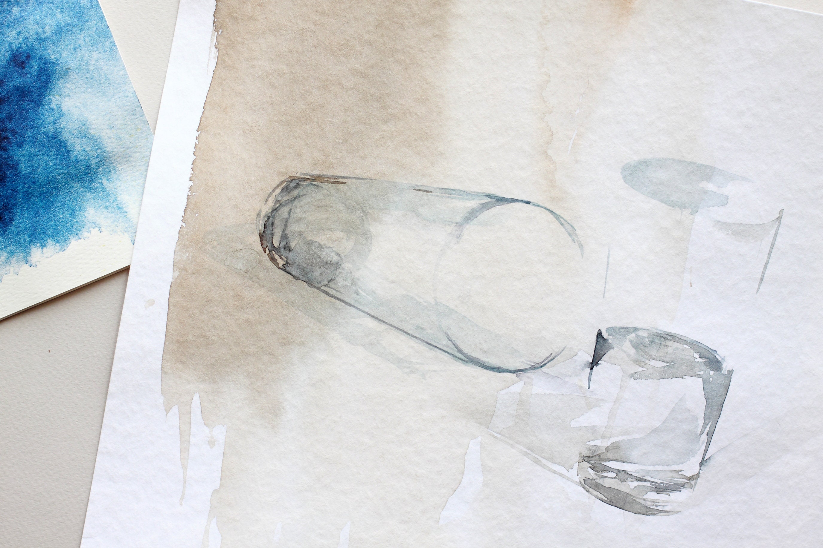 Watercolor Cup Original Watercolor Glass Home Art Decor Etsy