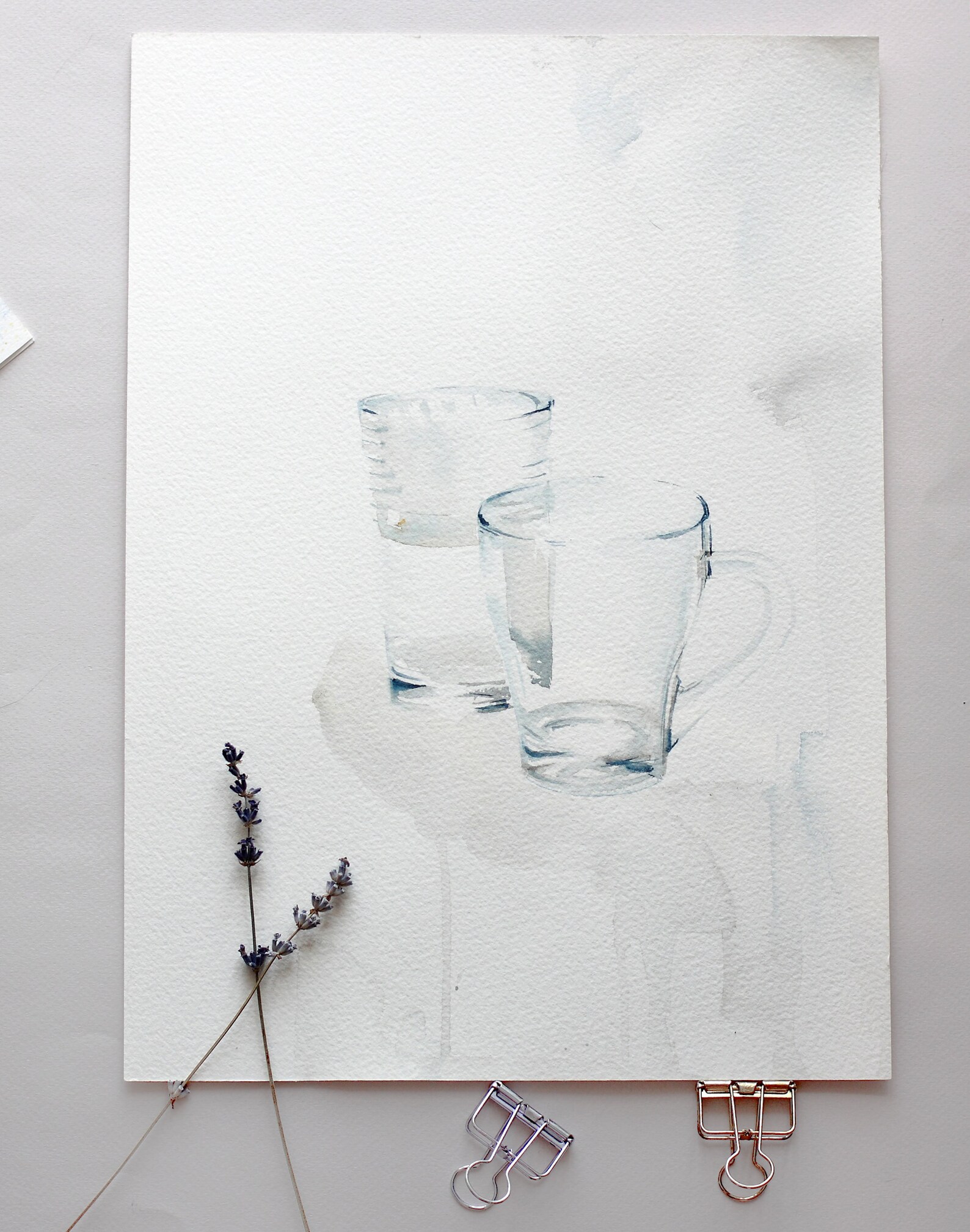 Glass watercolor Cup Painting Home Wall Decor Etsy