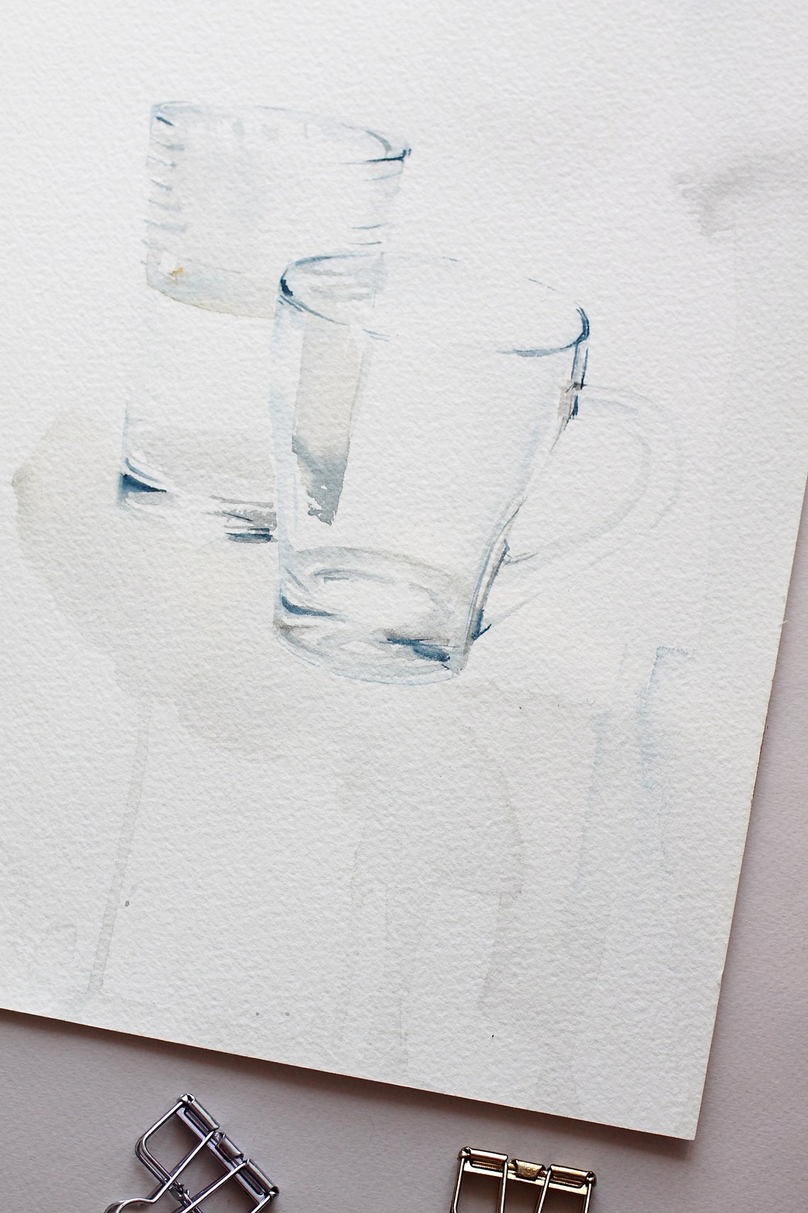Glass watercolor Cup Painting Home Wall Decor Etsy