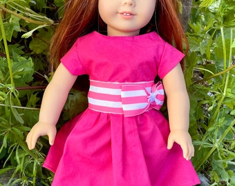 18 inch doll dress and matching hair bow