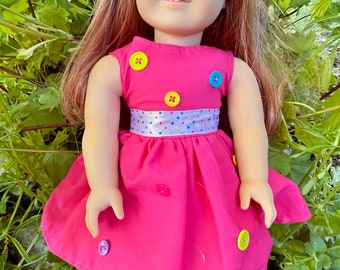 18 inch doll dress and matching hair bow