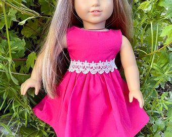 18 inch doll dress and hair bow