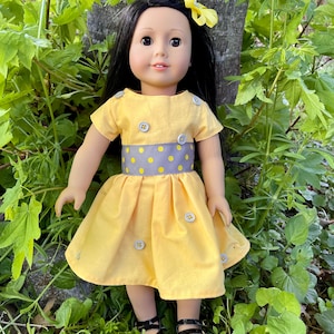 18 Inch Doll Yellow Dress
