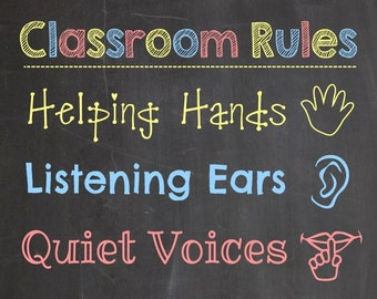 Classroom Rules Poster, Class Rules, Elementary Rules, Elementary Poster, Preschool Rules, Preschool Poster, Kindergarten Rules