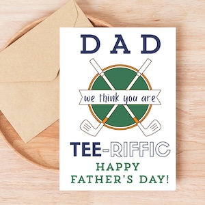 Tarjeta imprimible para el Día del Padre con temática de golf, tarjeta para papá de un niño, tarjeta para el Día del Padre con temática de golf, tarjeta para papá para imprimir en casa de un niño, tarjeta de golf