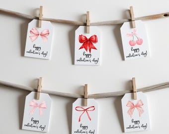 Valentine's Day Bow Gift Tags, Adorable Valentine Gift Tags, Cute Valentine Gift Tags, Bow Valentine Gift Tags, Printable Gift Tags