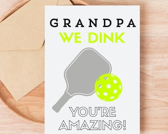 Pickleball Father's Day Card for Grandpa (Printable PDF)