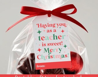 ¡Etiqueta de regalo "Tenerte como profesor es dulce"! Etiqueta de regalo de Navidad, etiqueta de regalo para profesor, etiqueta de regalo para fiestas, etiqueta de regalo para un capricho.