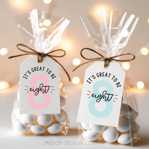 It's Great to be Eight Printable Gift Tags, LDS Baptism Favors, Great to be 8, Baptism Decor, Baptism Gift, LDS Primary Gift Tag