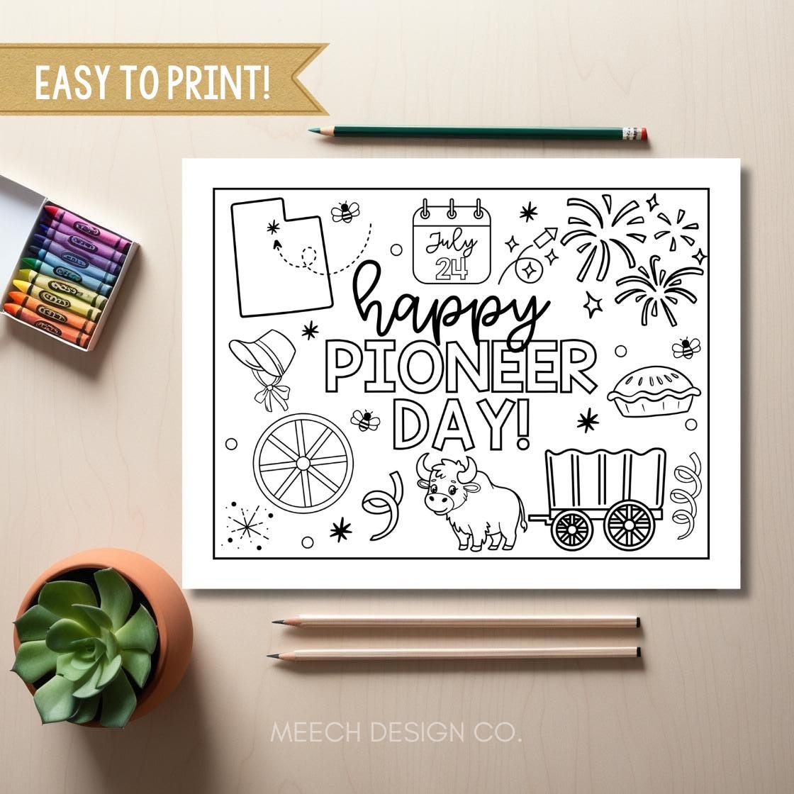 Pioneer Day Coloring Page, Pioneer Day Activity, Pioneer Day Printable, LDS Primary Pioneer Day, Pioneer Day Celebration, Pioneer Day Game