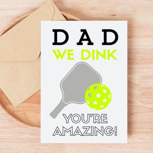 Druckbare Pickleball Vatertagskarte, Karte für Papa von Kind, Pickleball Themen Vatertagskarte, Print at Home Karte für Papa von Kindern