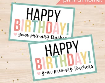 Etiqueta de regalo imprimible para cumpleaños de la Primaria SUD, hecha por maestros, para imprimir en casa