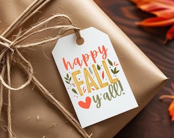 Etiquetas de regalo para un feliz otoño: Etiquetas de otoño imprimibles (Descarga PDF)
