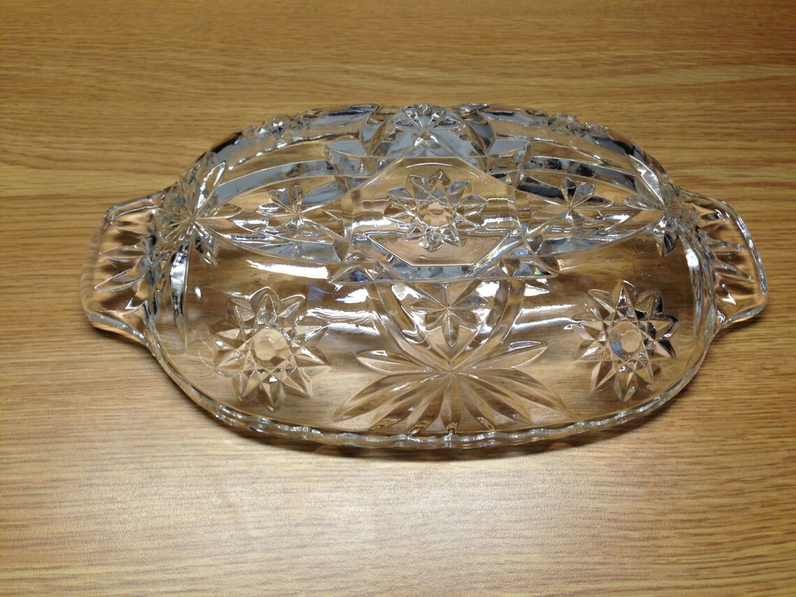 Vintage Pressed Glass Divided Relish/Condiment Dish 2 Etsy