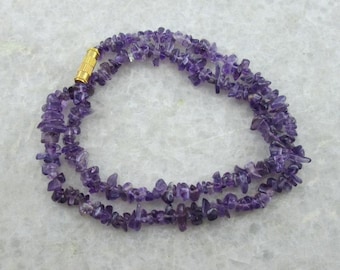 Natural Amethyst Beads Necklace, Amethyst Gemstone Beads Necklace, Amethyst Bracelet, Amethyst Anklet, with 925 Sterling Silver Clasp