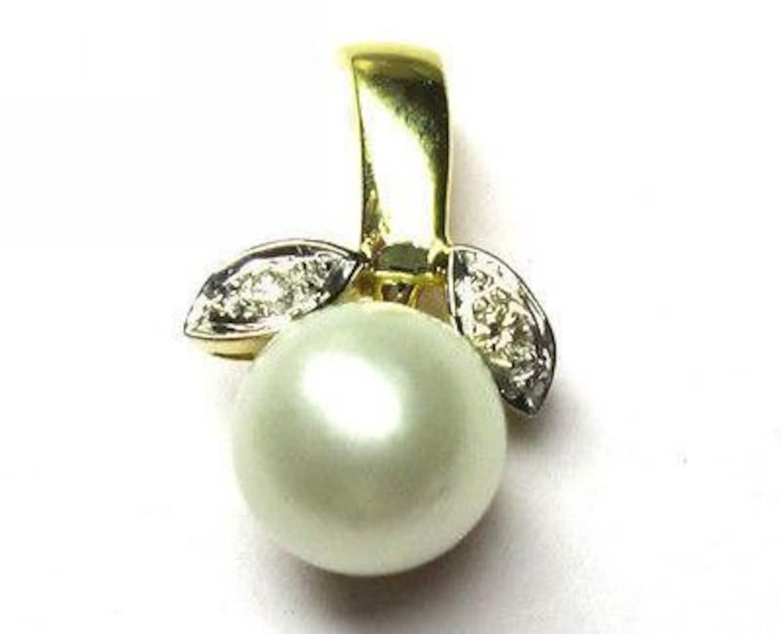 Golden Brown South Sea Pearl Drop Necklace In 18K Yellow Gold - Foto 10