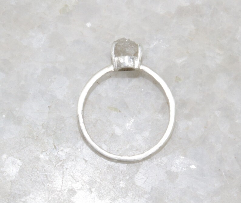 Natural Raw Diamond Ring, Raw Rough Uncut Diamond Ring, Silver Diamond Ring, 925 Sterling Silver Ring 画像 10