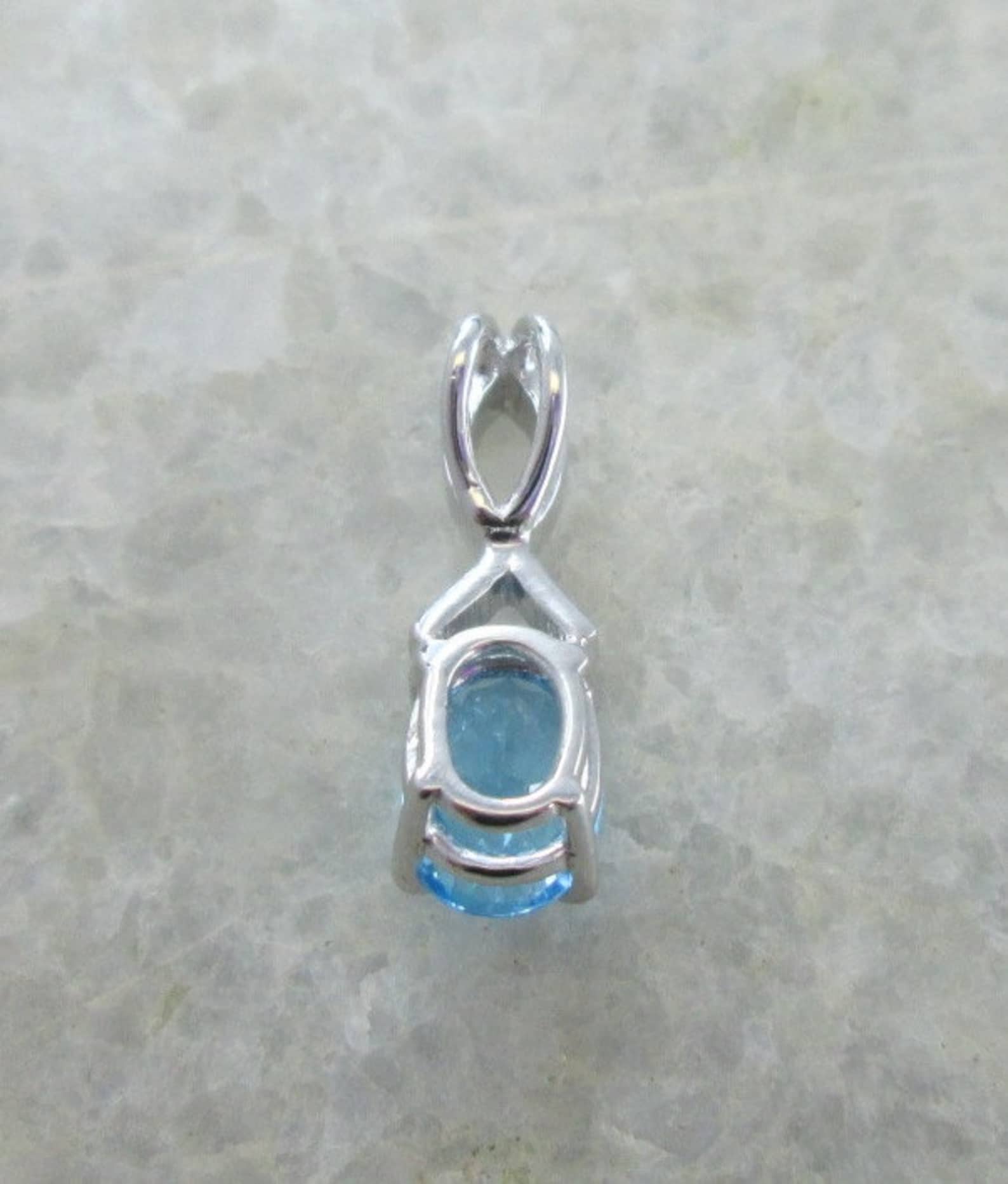 Swiss Blue Topaz Pendant 8x6mm Oval Natural Gemstone Solitaire - Etsy