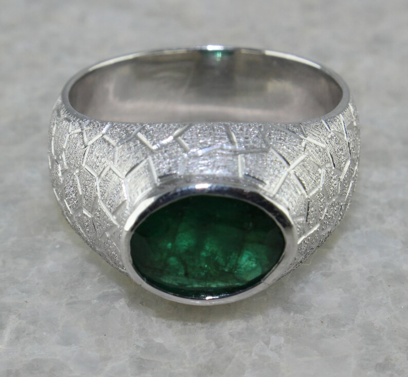 Men's Emerald Ring 5.03 Carats Emerald Ring Men's Etsy UK