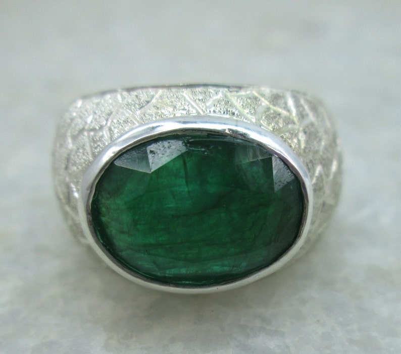 Men's Emerald Ring 5.03 Carats Emerald Ring Men's Etsy UK