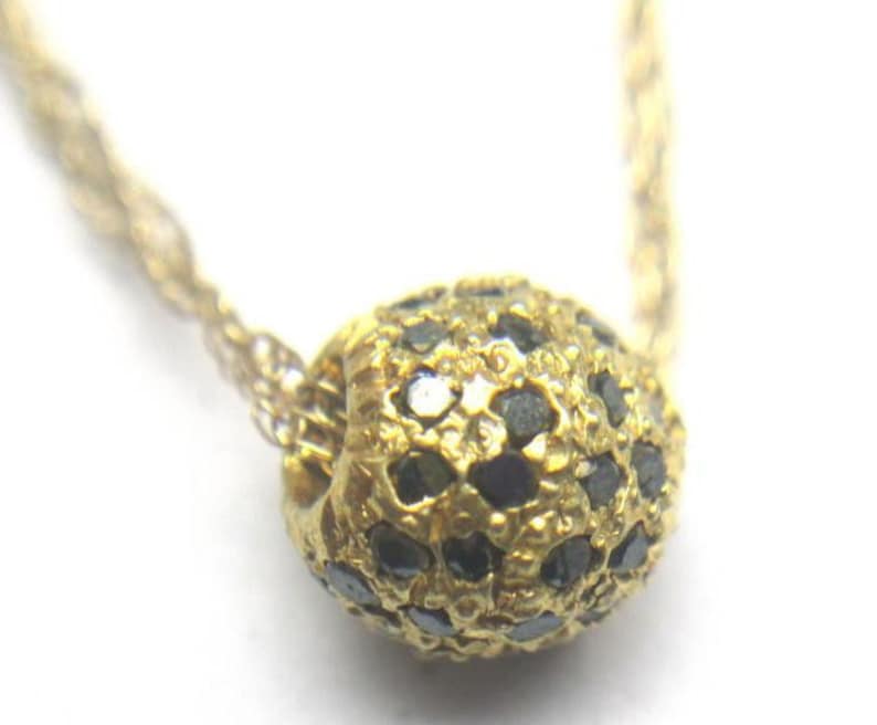 Black Diamond Pendant Necklace Black Diamonds Encrusted on Etsy