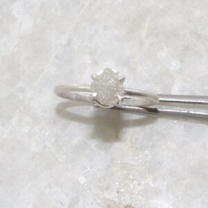 Natural Raw Diamond Ring, Raw Rough Uncut Diamond Ring, Silver Diamond Ring, 925 Sterling Silver Ring 画像 6