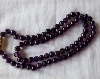 Natural 5MM Amethyst Necklace, Deep Violet Amethyst Gemstones Round Beads Necklace, Bracelet, Anklet 925 Silver Clasp Amethyst Necklace